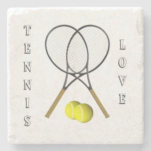 Doubles Tennis Sport Theme Personal Stone Coaster