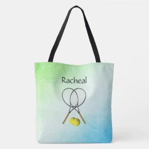 Doubles Tennis Sport Theme Personalized Tote Bag