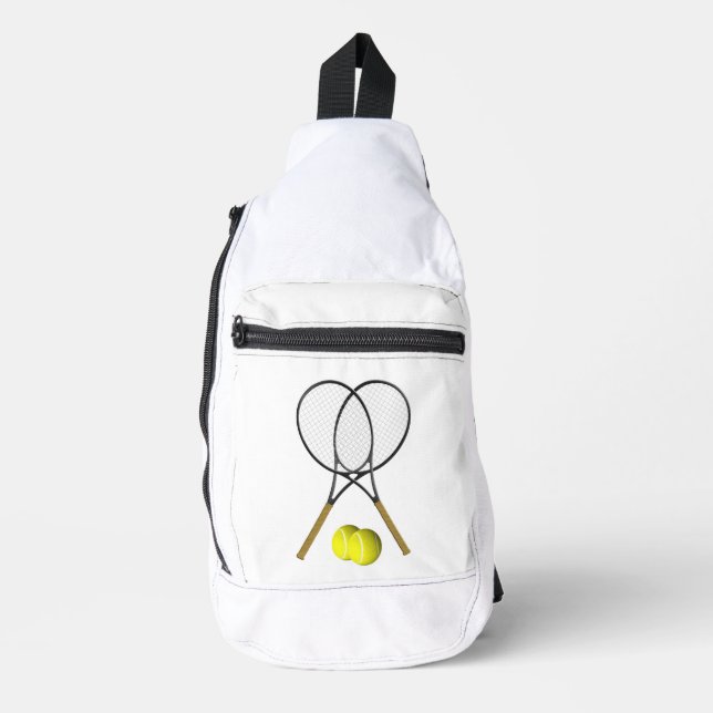 Doubles Tennis Sport Theme Sling Bag (Front)