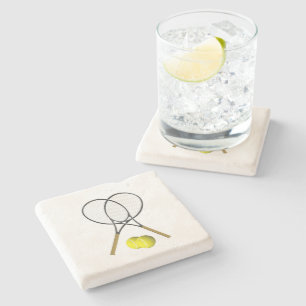 Doubles Tennis Sport Theme Stone Coaster