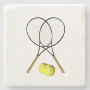 Doubles Tennis Sport Theme Stone Coaster