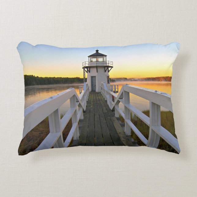 Doubling Point Lighthouse, Arrowsic Island, Maine Decorative Pillow (Front)