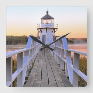Doubling Point Lighthouse, Arrowsic Island, Maine Square Wall Clock