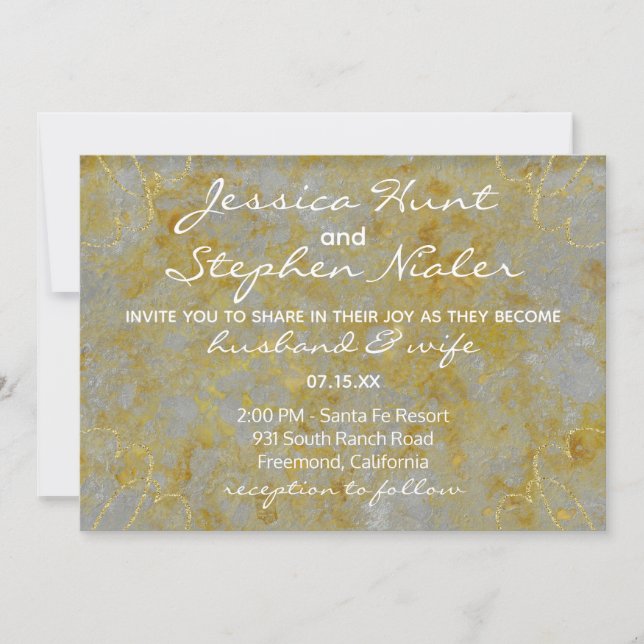 Doublure en argent faire-part de mariage (Devant)