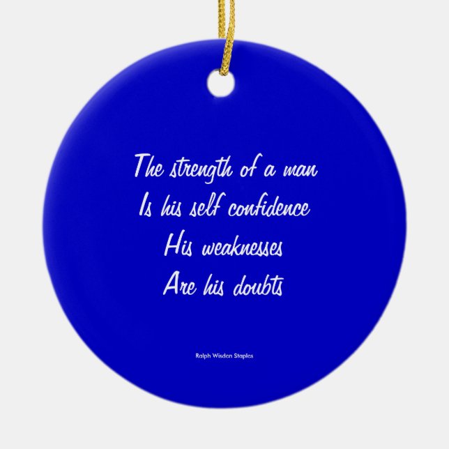 Doubt and self confidence ceramic ornament (Front)