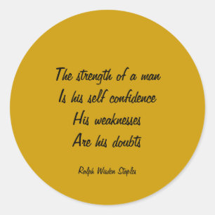 Doubt and self confidence classic round sticker