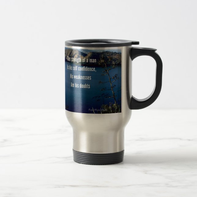 Doubt and self confidence travel mug (Right)