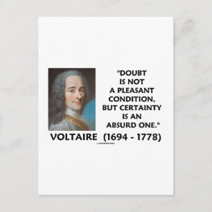 Doubt Not Pleasant Condition Certainty Voltaire Postcard