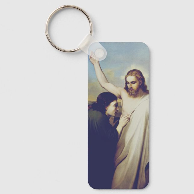 Doubting Saint Thomas by Silvestro Lega Keychain (Front)