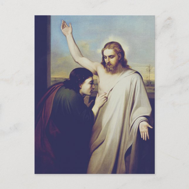 Doubting Saint Thomas by Silvestro Lega Postcard (Front)