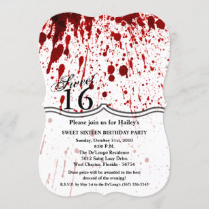 Douce 16 Anniversaire Invitation Splatter Vampire 