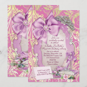 Douce 16 invitations à la fête de Quinceanera