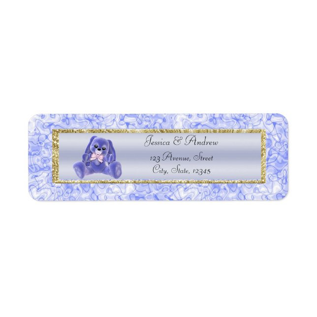 Douce Baby Shower Lapin Bleu (Devant)