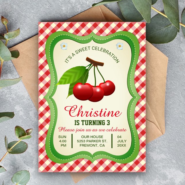 Douce Célébration | Invitation d'anniversaire Ceri (Créateur téléchargé)