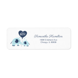 Douce Éléphant Bleu Garçon Baby Shower