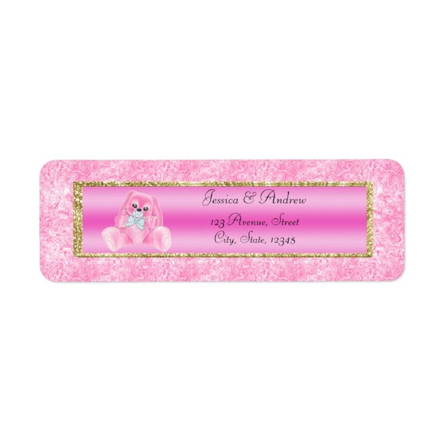 Douce Fête de Naissance de Lapin Rose (Devant)