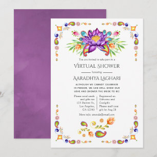 Douce Invitation Florale Paisley Indienne Virtuell