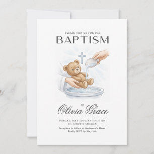 Douce invitation photo de baptême pour nouveau-né