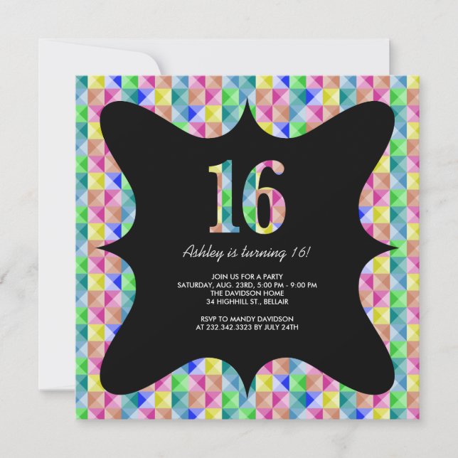 Douceur colorée moderne 16 Invitations (Devant)