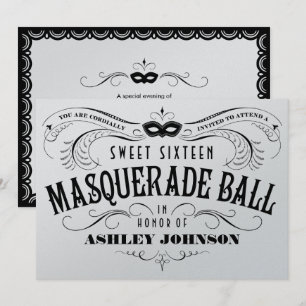 Douceur d'argent brillant 16 Invitations de bal ma
