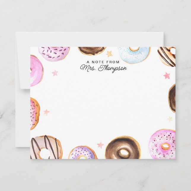 Douceur mignonne Donuts Une note de la carte de no (Devant)