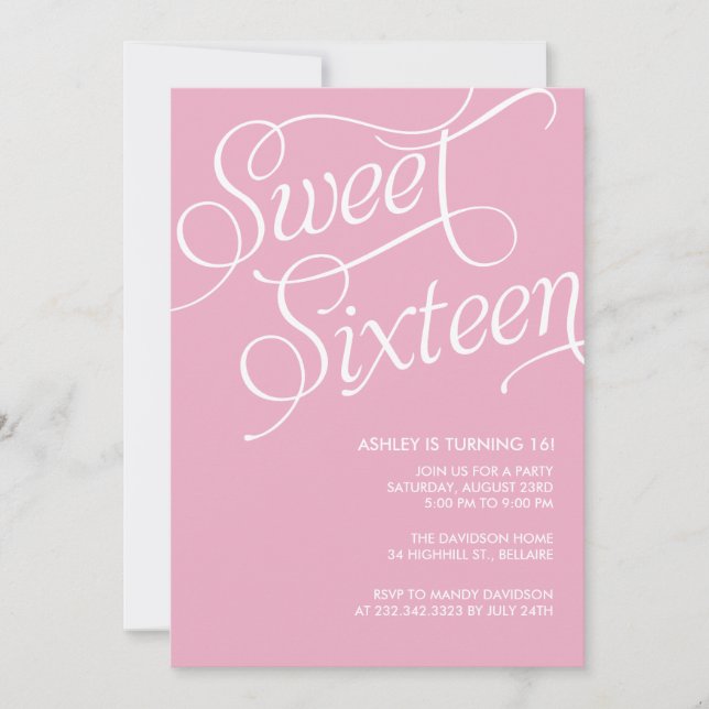 Douceur rose officielle 16 invitations (Devant)