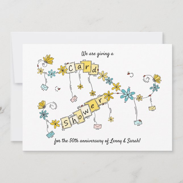 Douche Anniversaire d'or par invitation postale (Devant)