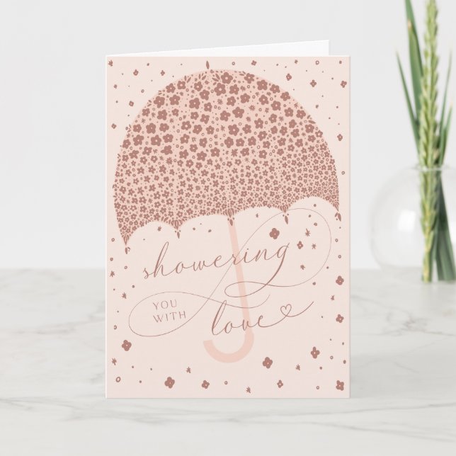 Douche avec Fête des mariées d'amour Carte de voeu (Devant)