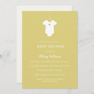 Douche bébé jaune doux Invitations