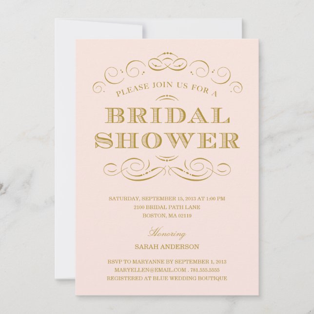 DOUCHE CLASSÉE | INVITATION DE DOUCHE BRIDALE (Devant)