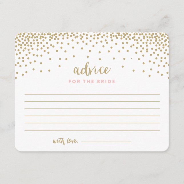 Douche Confetti | Cartes de conseil Fête des marié (Devant)