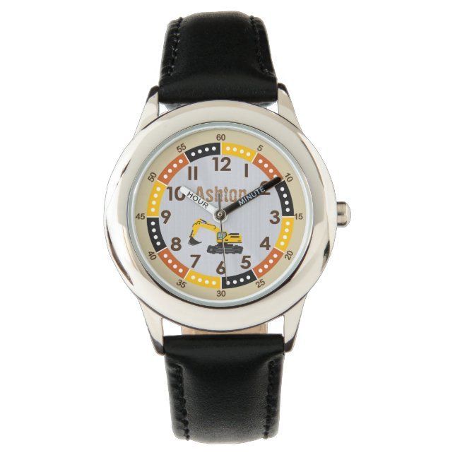 Douche cool personnalisée montre enfant noir (devant)