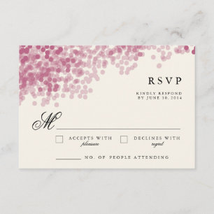 Douche légère violet   Cartes de réponse RSVP rust