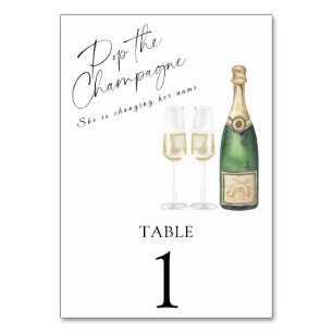 Douche nuptiale Champagne - numéro de table mariag