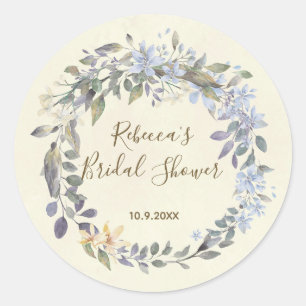 douche nuptiale favorise autocollants boho bleu fl