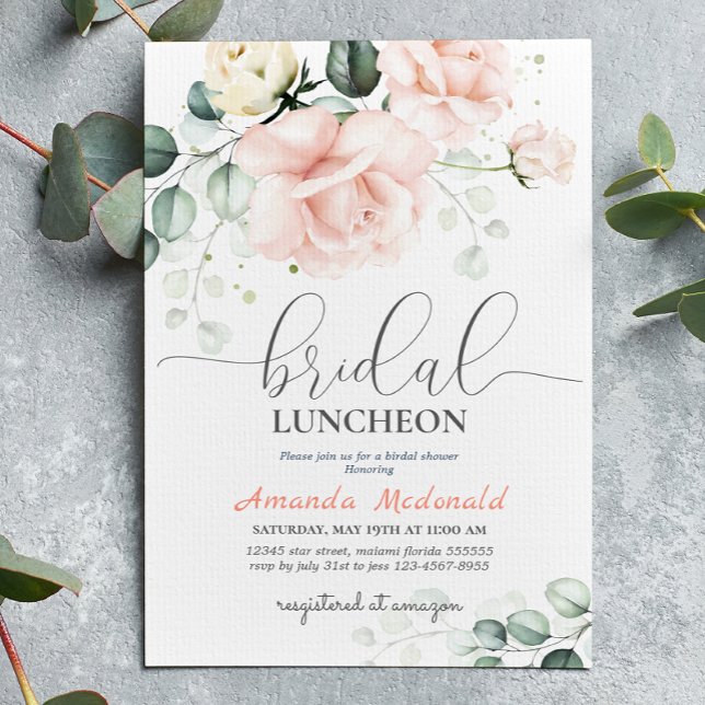 Douche nuptiale rose vif Invitation (Créateur téléchargé)