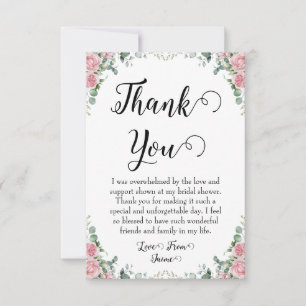 douche nuptiale rose vif merci cartes