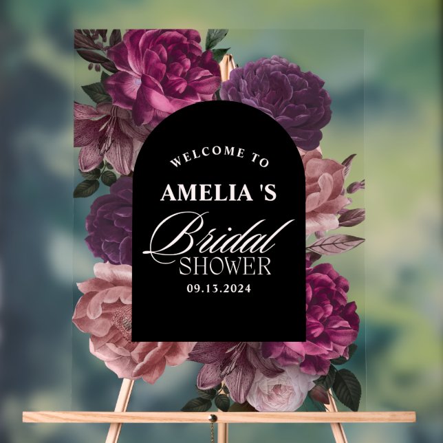 Douche nuptiale violette bordeaux (Neutre)