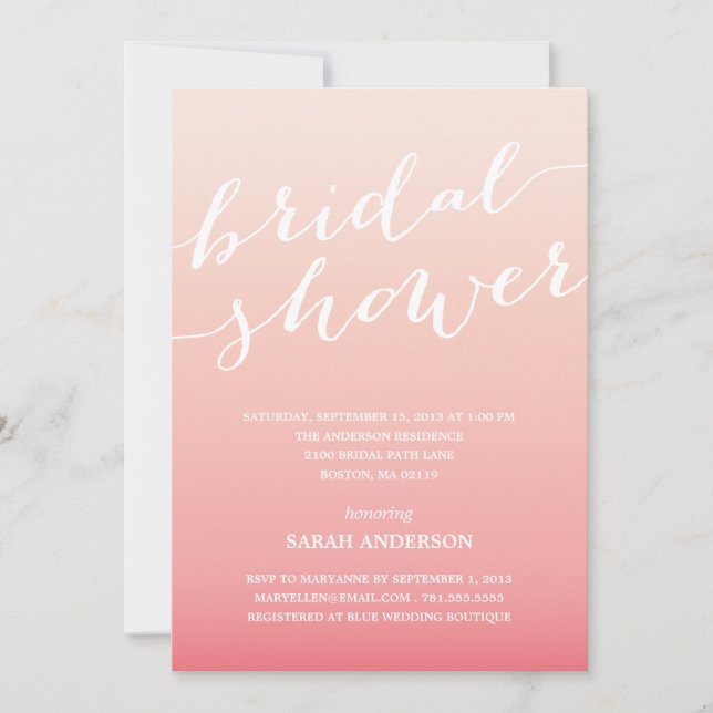 DOUCHE OMBRE | INVITATION DE DOUCHE BRIDALE (Devant)