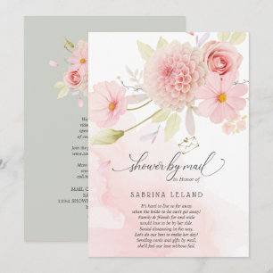 Douche par Mail Blush Rose Floral Spray Invitation