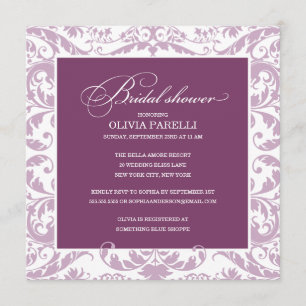 DOUCHE PLUM & LILAC  INVITATION FÊTE DE L'MARIÉE