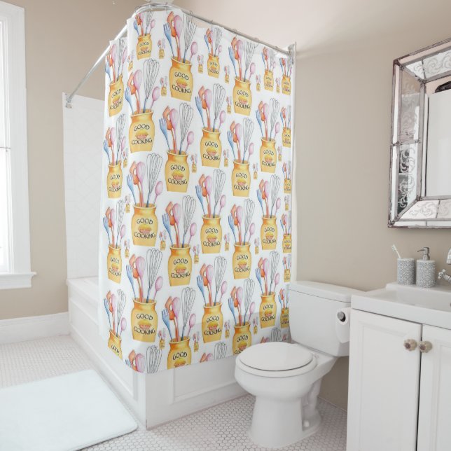 Douche rideau Bonne Cuisine Ustensiles (En situation)