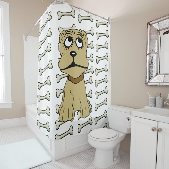 Douche rideau os de chien (En situation)