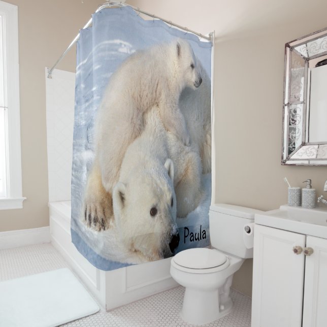 Douche rideau Ours polaires (En situation)
