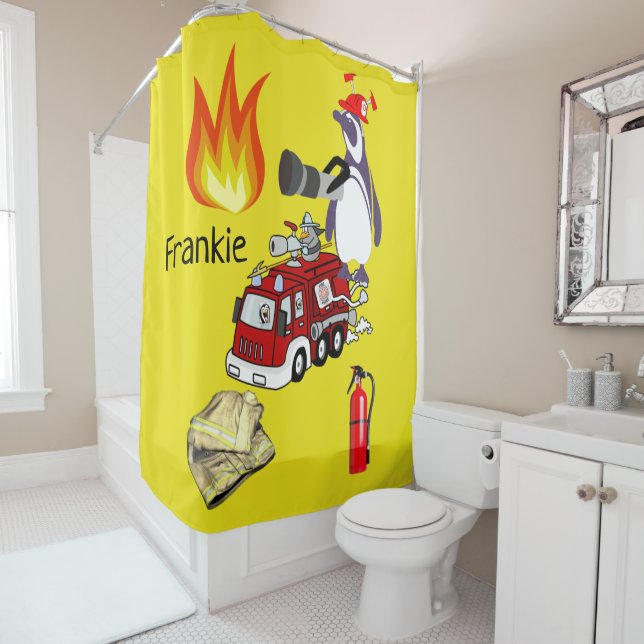 Douche rideau pompier Pingouin (En situation)