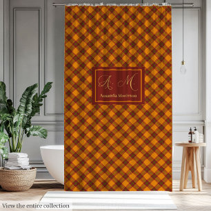 Douche Rideaux d'automne personnalisés de style tartan à 