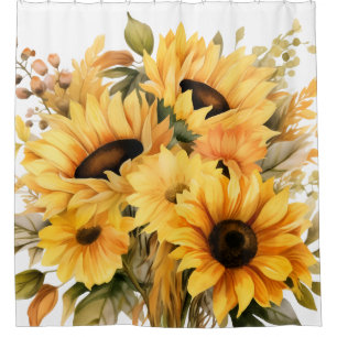 Douche Rustic Country Americana Tournesol rideaux de douc