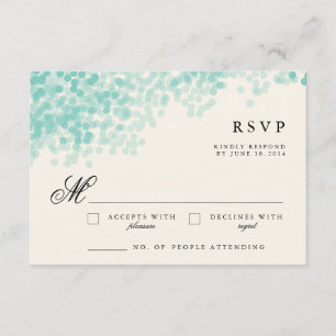 Douche turquoise Cartes de réponse RSVP rustique