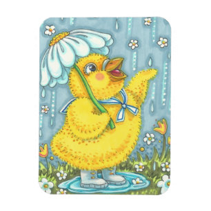 DOUCHES AVRIL PRINTEMPS MAGNET POULET Rectangle