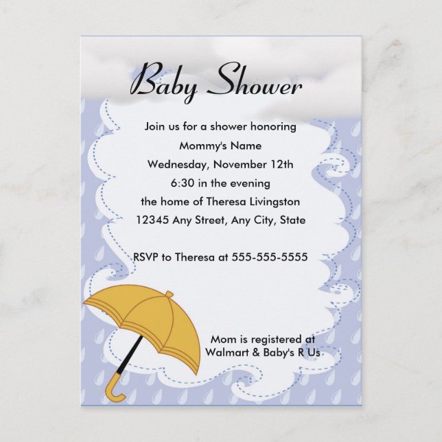Douches De Bonheur Baby shower Invitation (Devant)